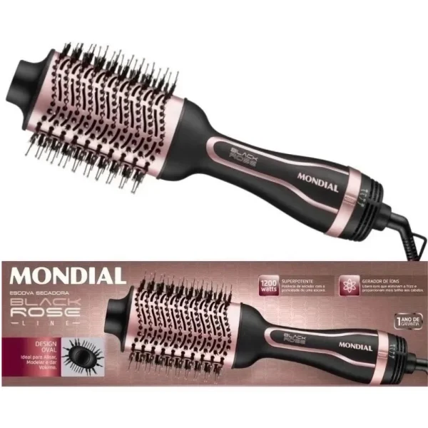 Escova Secadora Mondial Black Rose 1200w Ceramica Ions Es-05