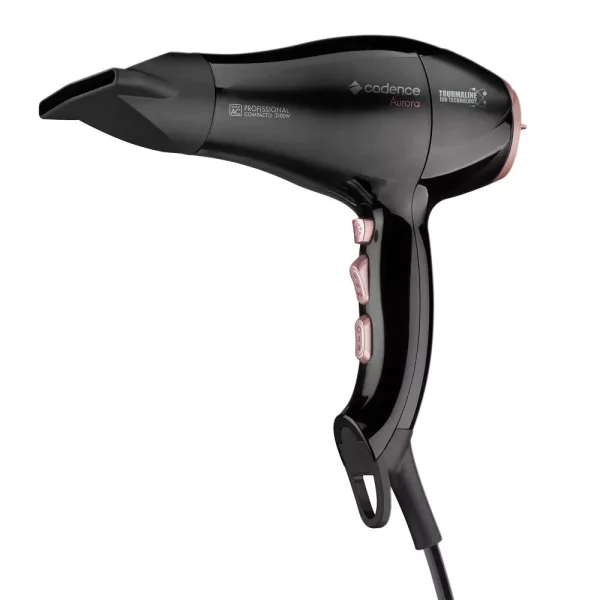 Secador de Cabelos Profissional Cadence Aurora Compacto Motor AC Profissional com Emissão de Íon Turmalina 1800W