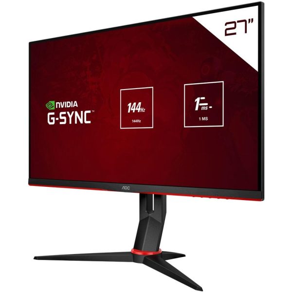 Monitor Gamer LED 27" Full HD AOC Hero 27G2/BK IPS, 1ms, 144 Hz, G-Sync, Design Premium, Game Mode, Shadow Control, Modo