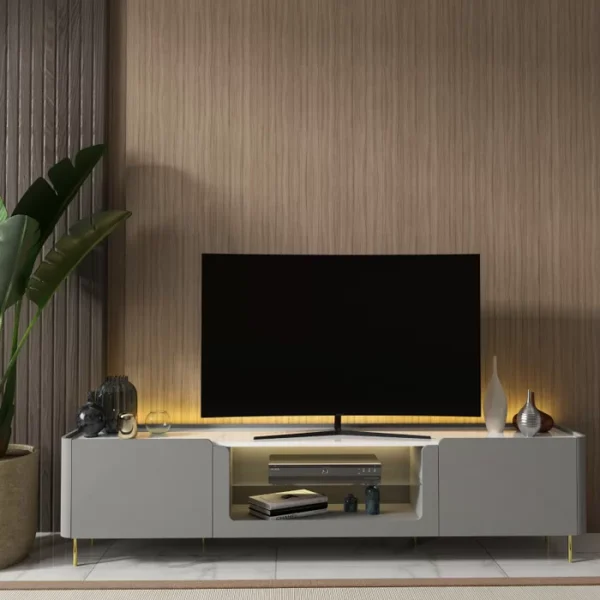 Rack para TV até 85 Polegadas com LED com Pés Ferro 230cm