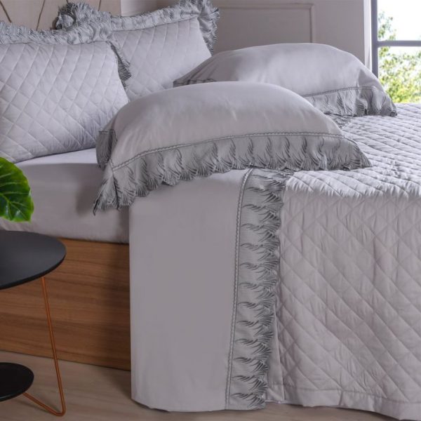 Jogo de Cama Casal Lace 300 Fios Acetinado Bordado Inglês